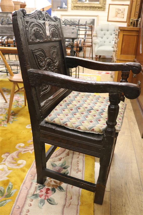 An oak wainscot chair